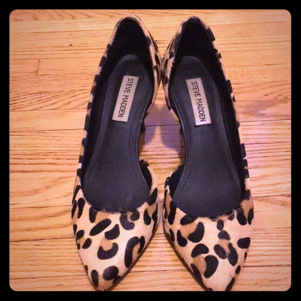 LEOPARD PRINT CALF HAIR KITTEN HEELS